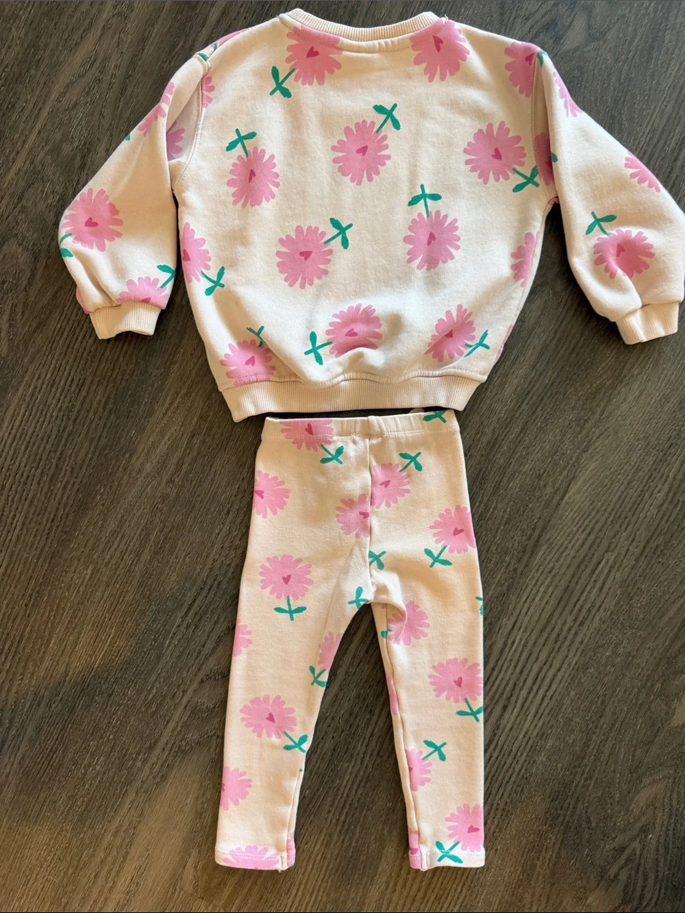 Zara Girls Pink Floral Pants and Sweatshirt Set, Size 2-3, New without Tags